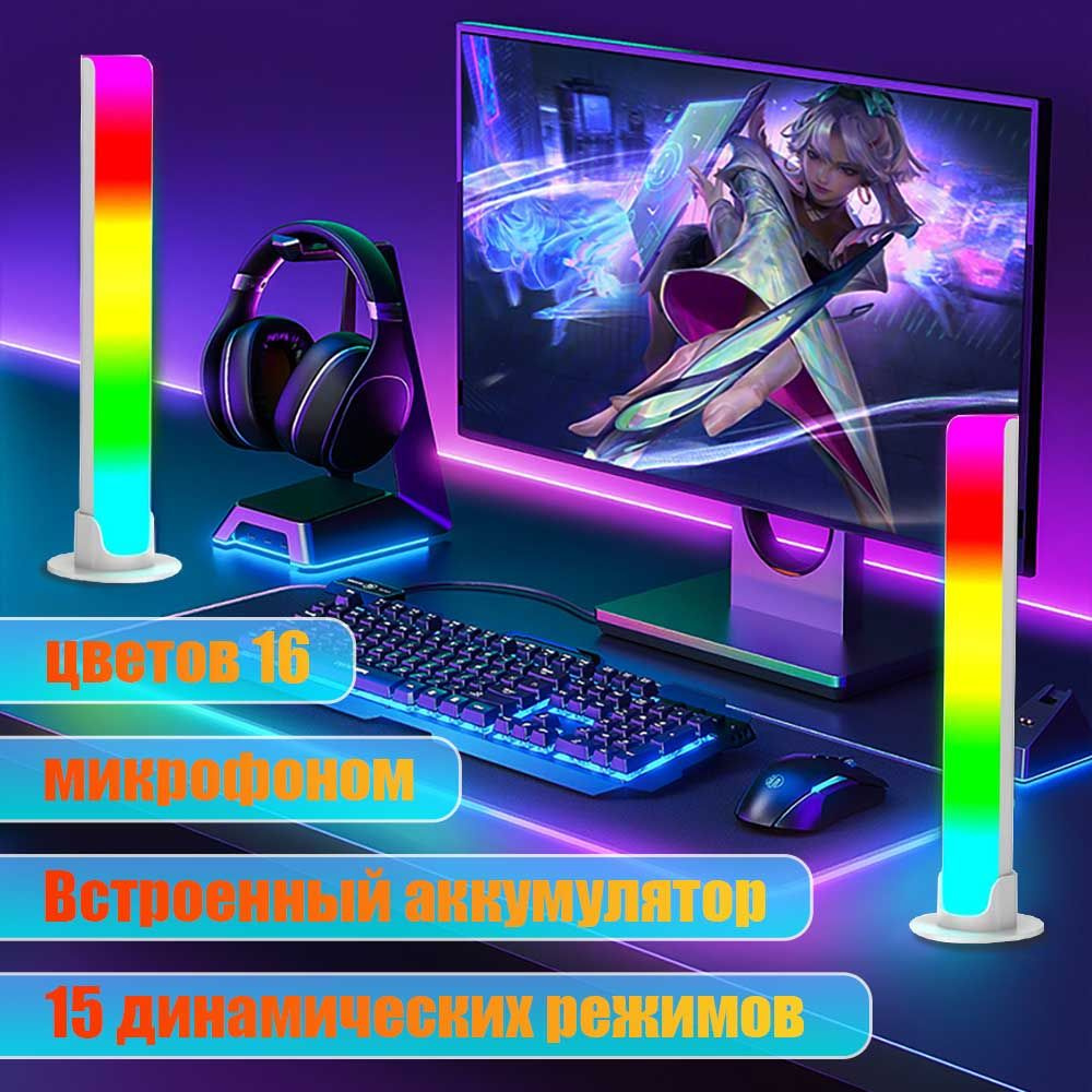 Динамическая RGB подсветка, для ТВ, ПК, игр, Светодиодная музыкальная  подсветка ритма, 1 шт - купить с доставкой по выгодным ценам в  интернет-магазине OZON (1280457105)