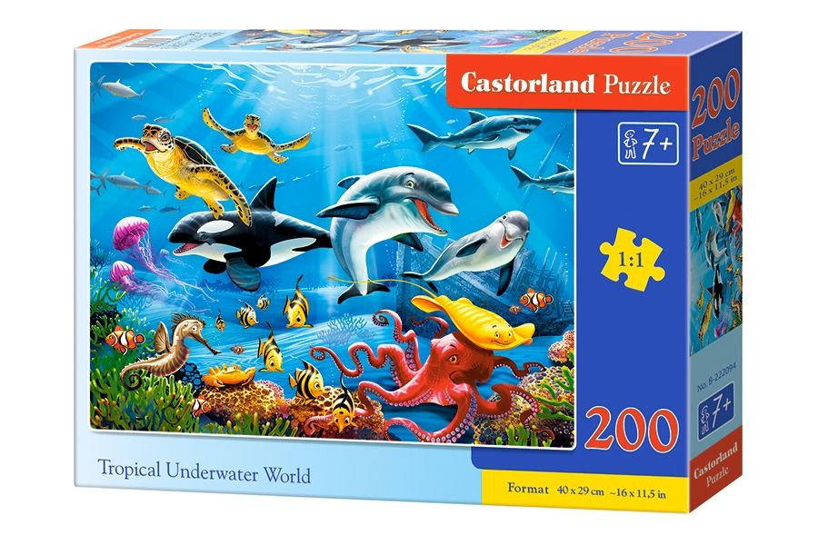 Пазлы 200 элементов для детей и взрослых Подводный мир #1