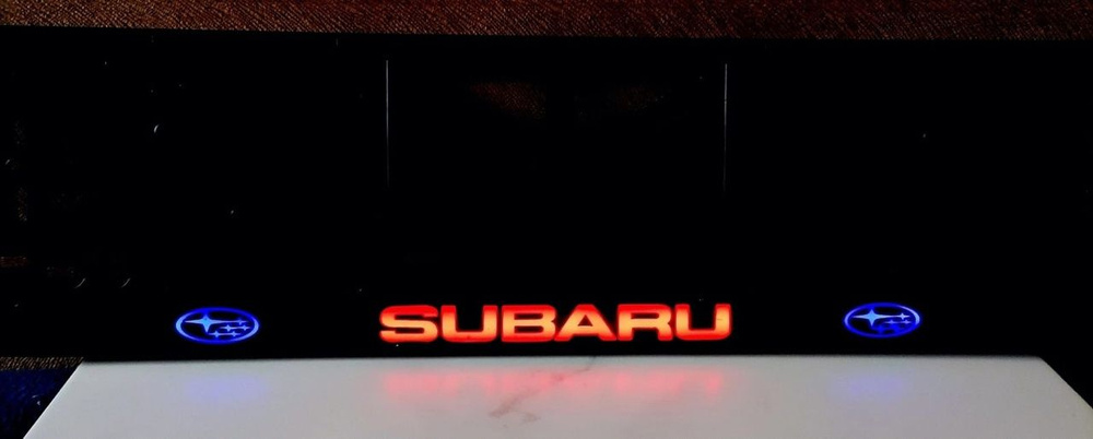 Рамка номера со светодиодной LED подсветкой с логотипом для автомобиля,SUBARU,тюнинг авто,рамка гос номер, #1