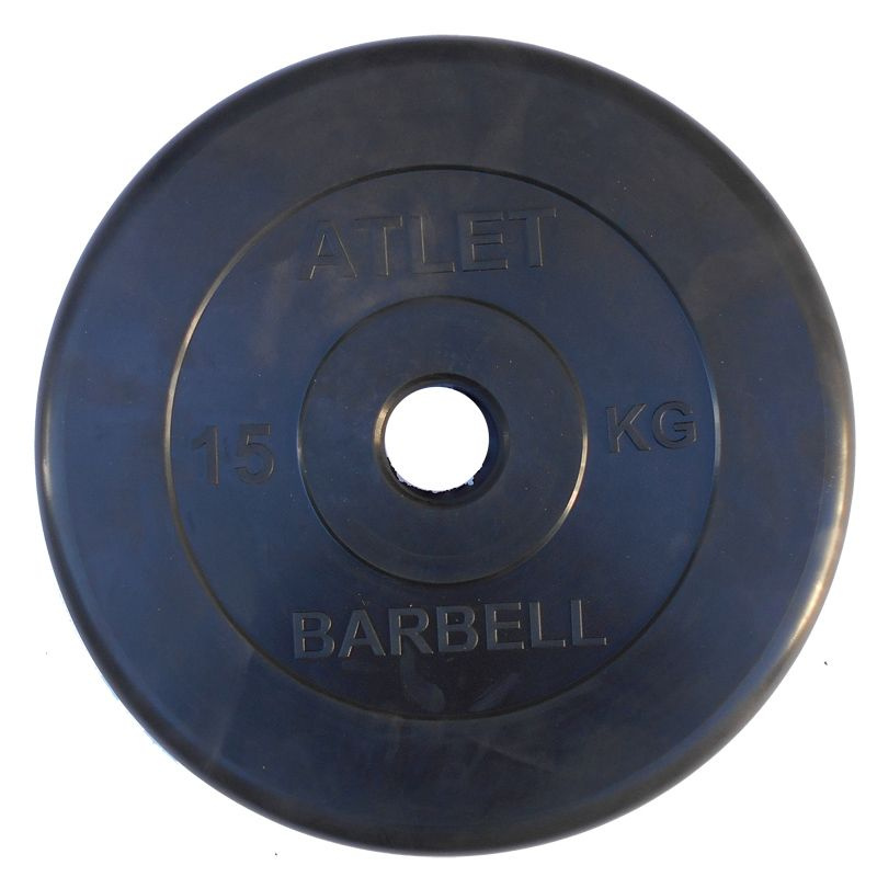 Диск обрезиненный BARBELL ATLET 15 кг / диаметр 51 мм #1