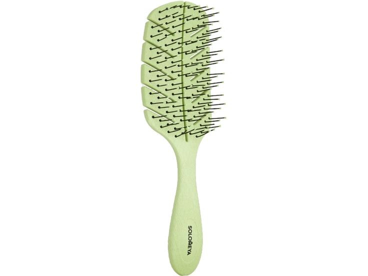 Массажная био- расческа для волос Solomeya Scalp massage bio hair brush Green  #1