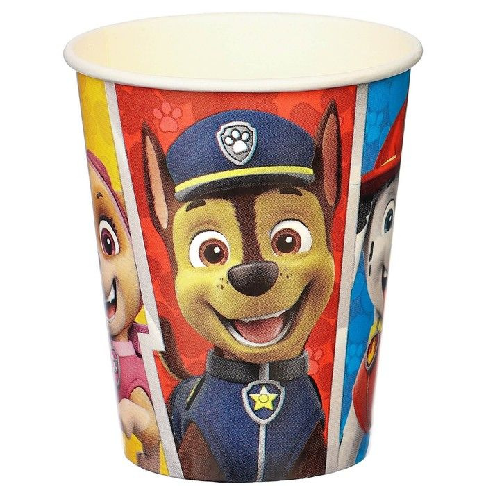 Paw Patrol, Стакан бумажный "С Днем Рождения!", 250 мл, Щенячий патруль, 20 штук  #1