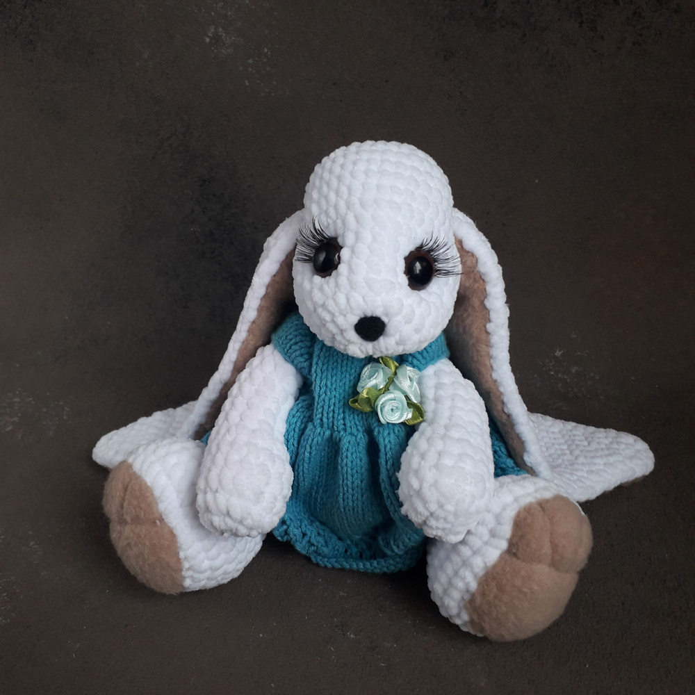 Зайка с длинными ушами вязаная игрушка ручной работы - купить с ...