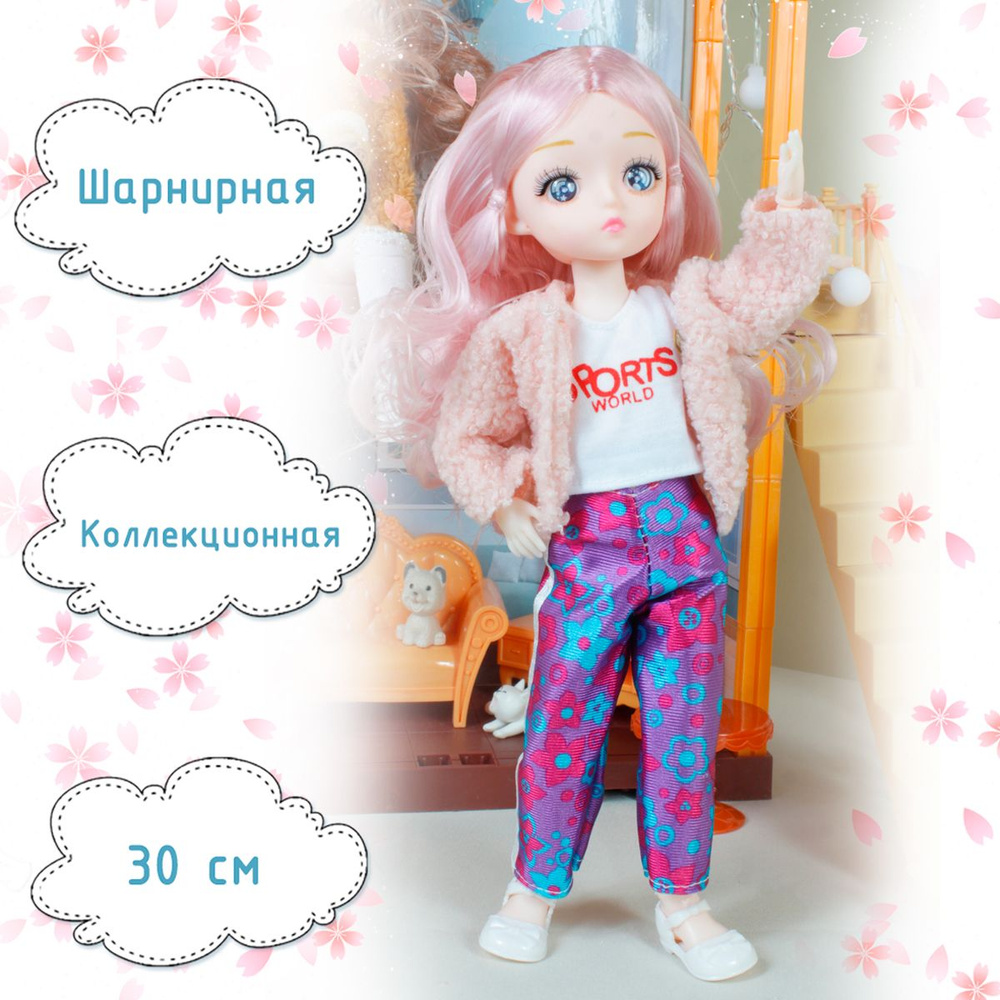 Кукла коллекционная шарнирная "Луиза" с прической и в одежде (30 см)  #1