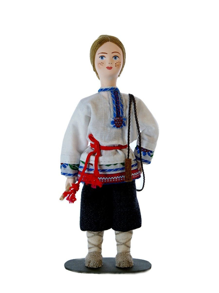 Фарфоровая кукла коллекционная Мальчик-пастушок. Сувенир ручной работы  #1