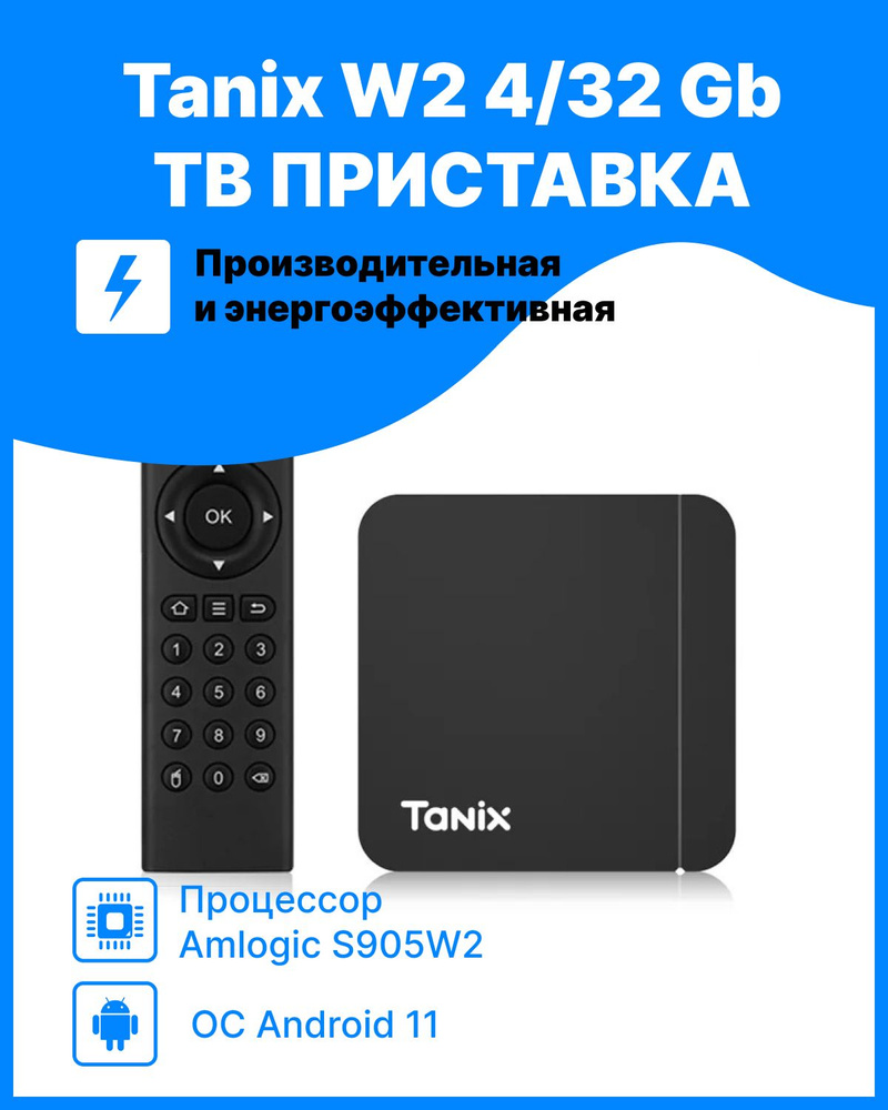 Смарт ТВ-приставка Tanix W2 4/32 Gb Android Amlogic S905W2 AV1 4K #1