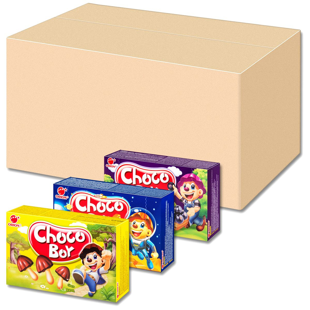 Печенье грибочки шоколадные ORION "Choco Boy" 3 вкуса: Original, Карамель, Черная смородина, 45 г, 30 #1