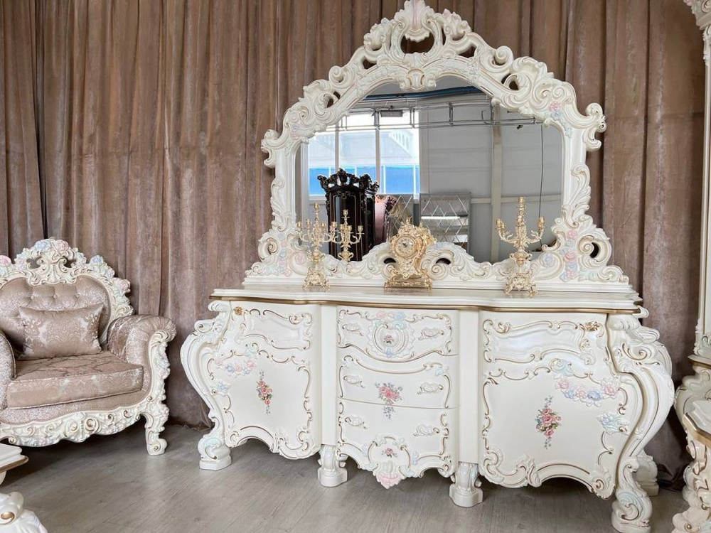 МэриМебель Зеркало интерьерное "Гостинная Барокко Люкс", 145 см х 200 см, 1 шт  #1