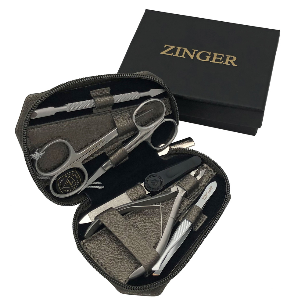 Маникюрный набор Zinger 7103, 6 предметов, серебристый/шампань  #1