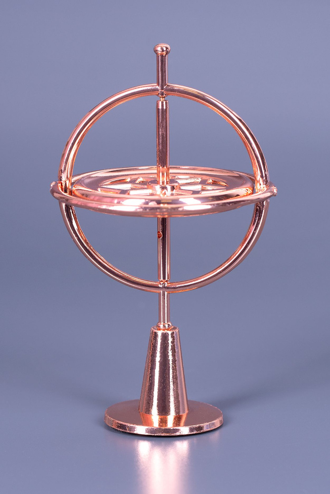 Гироскоп металлический круглый на подставке Copper #1