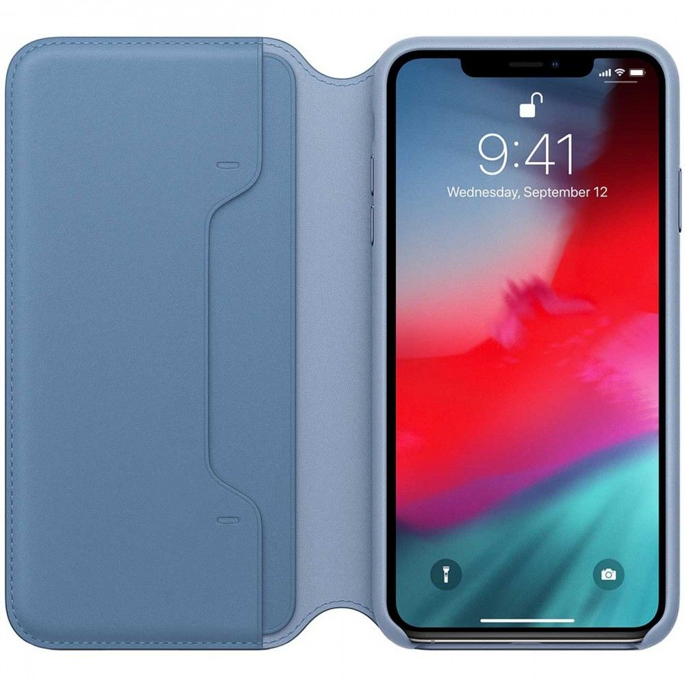 Чехол-книжка Apple Leather Folio iPhone XS Max Cornflower (Васильковый) MVFT2ZM/A  #1