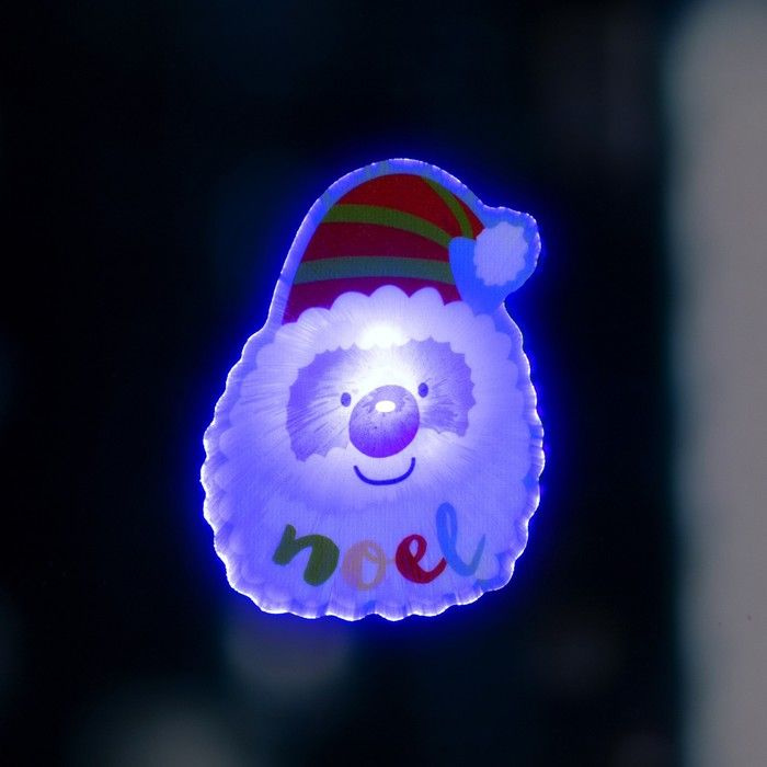Светодиодная игрушка новогодняя Luazon Lighting "Дед Мороз", на липучке, 6х8,5 см, батарейки LR44х3, #1