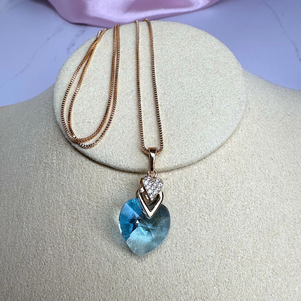 Колье Xuping Jewelry с кристаллом Сваровски "Ледяное сердце" #1