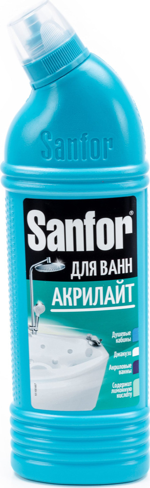Чистящее средство Sanfor / Санфор Акрилайт гель для чистки душевых кабин, джакузи и акриловых ванн от #1