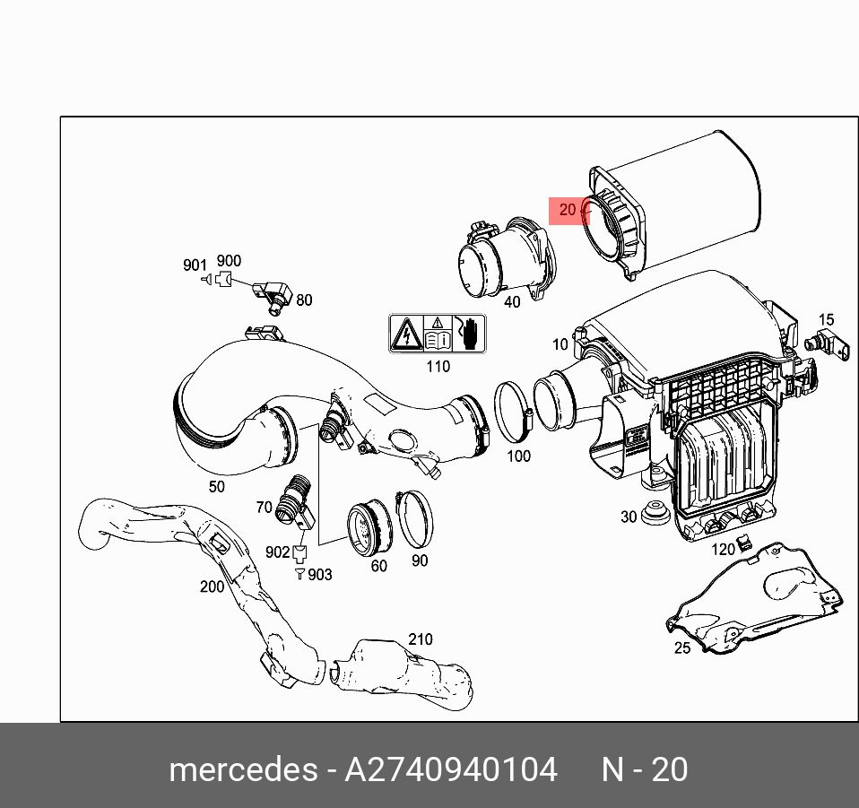 Mercedes-Benz Фильтр воздушный арт. A 274 094 01 04, 1 шт. #1