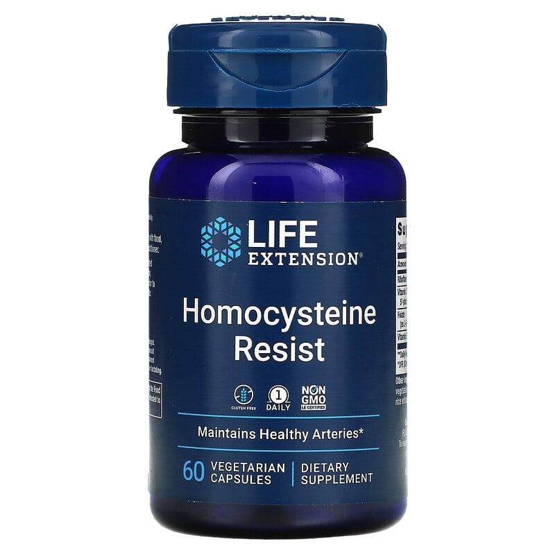 Life Extension, Homocysteine Resist, Устойчивость к гомоцистеину, 60 растительных капсул  #1