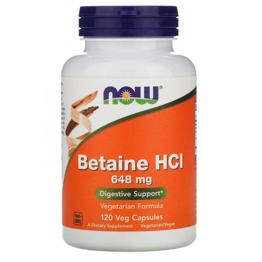 Now Foods Betaine HCL, 648 мг, 120 капсул #1