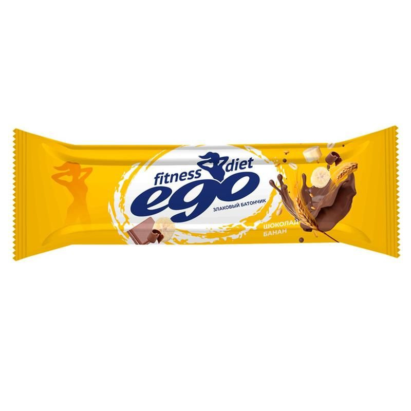 Батончик мюсли Ego fitness Гранола-Банан с витаминами и железом в молочном шоколаде (21 батончик по 27 #1