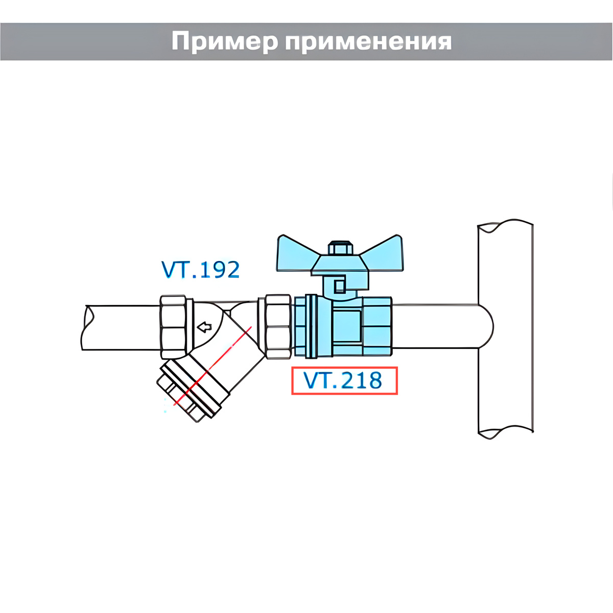 Шаровой кран VT.218 применение