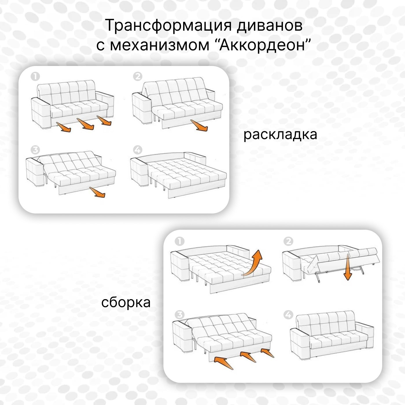 Диван аккордеон механизм раскладывания схема