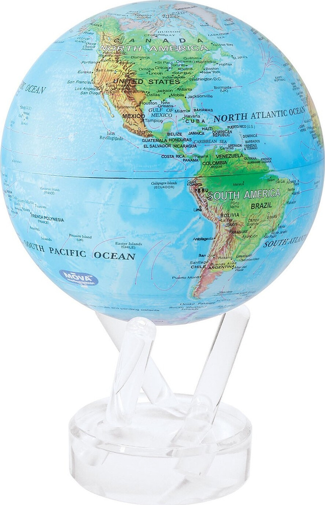 Самовращающийся MOVA GLOBE d12 см с общегеографической картой Мира  #1