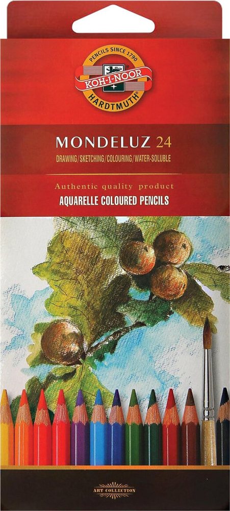 Набор карандашей акварельных Koh-I-Noor "Mondeluz", 24 цвета в картонной упаковке 3718024001KSRU  #1