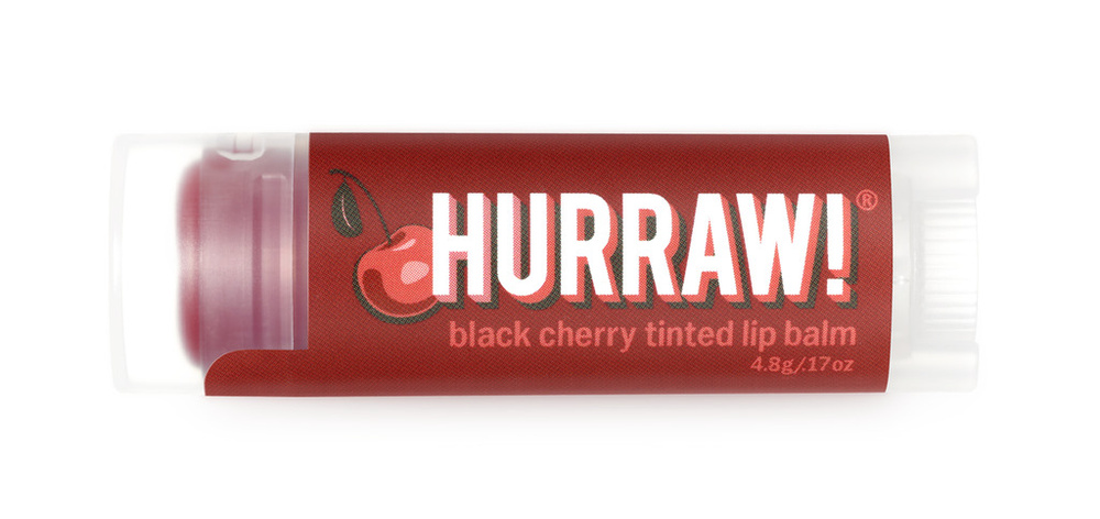 Hurraw! Оттеночный бальзам для губ Черешня, Black Cherry Tinted Lip Balm  #1