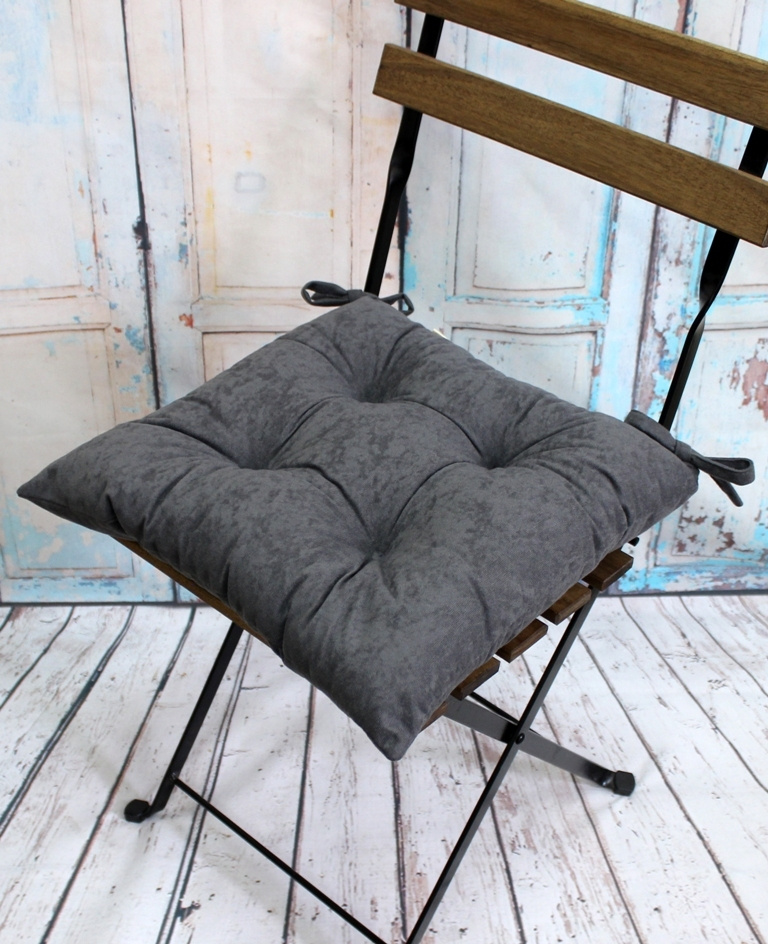 Подушка для сиденья МАТЕХ VELOURS LINE 42х42 см. Цвет серый, арт. 30-591  #1
