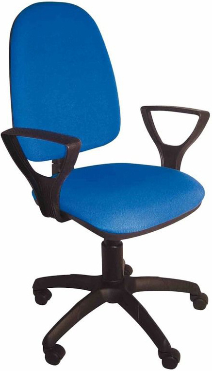 Кресло компьютерное Премьер-1 Поло ткань черно-синий, стул офисный  #1
