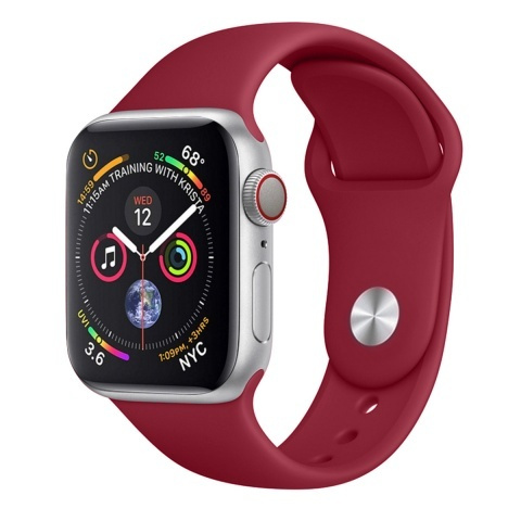 Силиконовый ремешок Apple Watch 42/44/45 mm (Бордовый) размер m/l #1