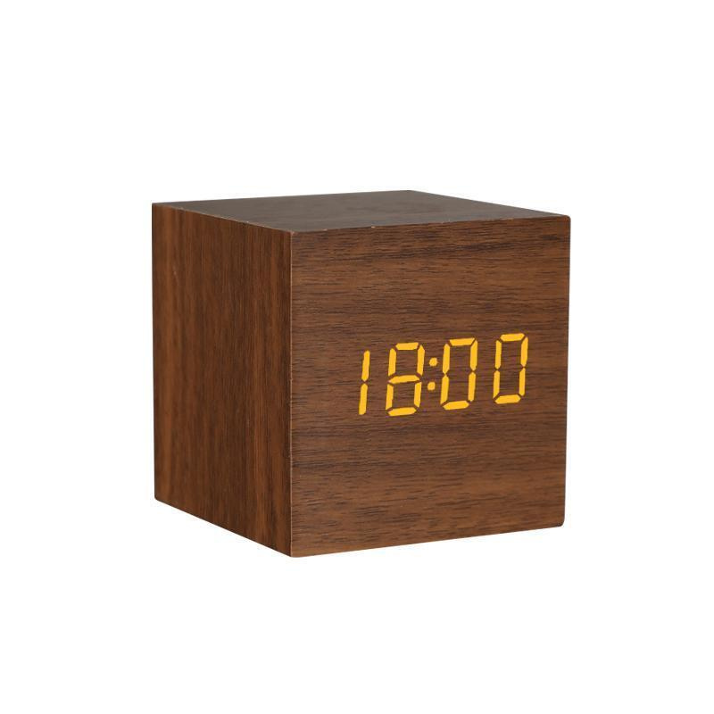 Электронные Деревянные часы кубик #1