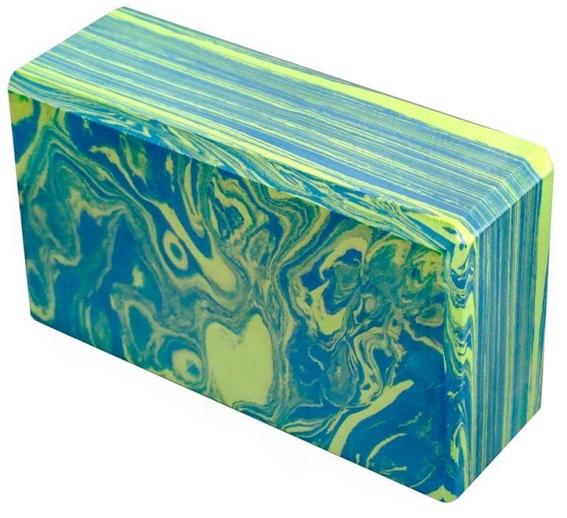 Блок для йоги CLIFF 23х15х8см, 120гр, Multicolor зеленый #1