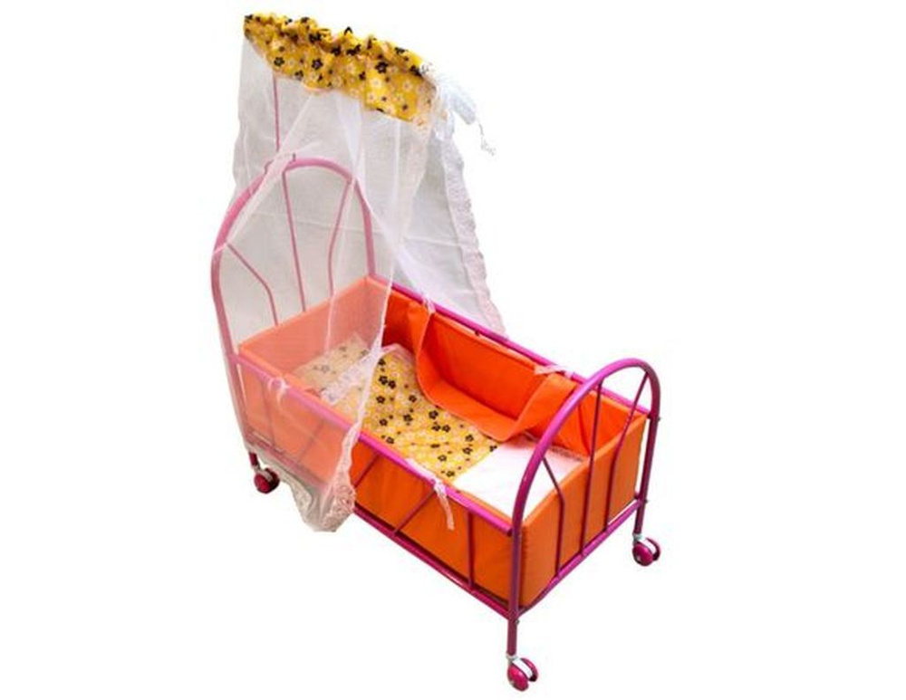 Кроватка для куклы с балдахином /металлическая в коробке 58 см - купить ...