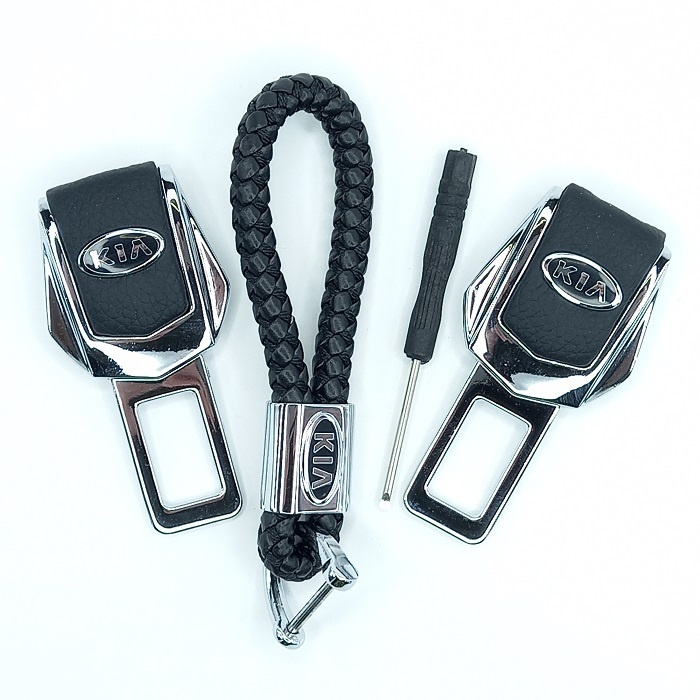 Подарочный набор автомобилисту "Kia" Брелок для автомобильного ключа, заглушки ремней безопасности.  #1
