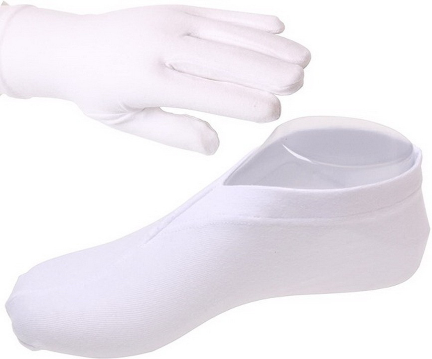 Перчатки и Носочки хлопковые для косметических процедур, перчатки М + носочки (универсальный)  #1