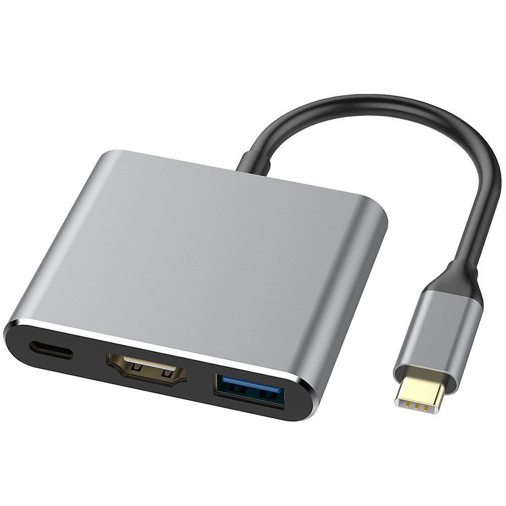 Адаптер - переходник 3 в 1 Type-c - HDMI 4K / USB 3.0  / Type-C  #1