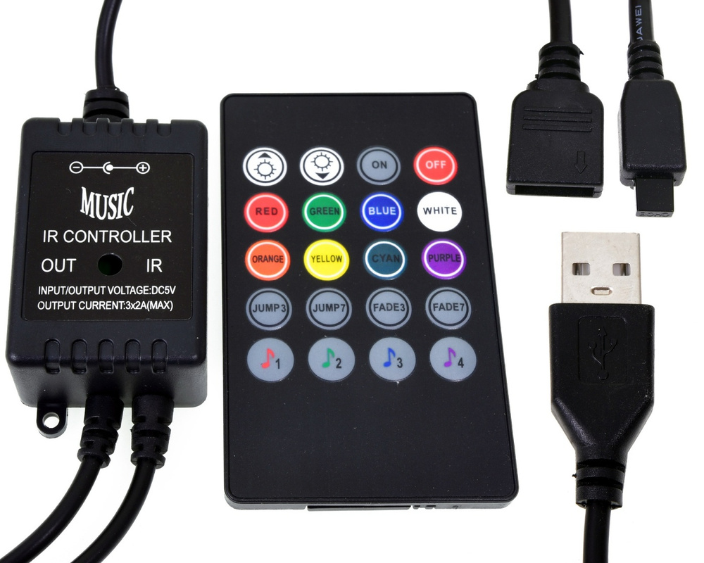 Контроллер RGB музыкальный с пультом Music IR Controller DLED c USB 5V #1