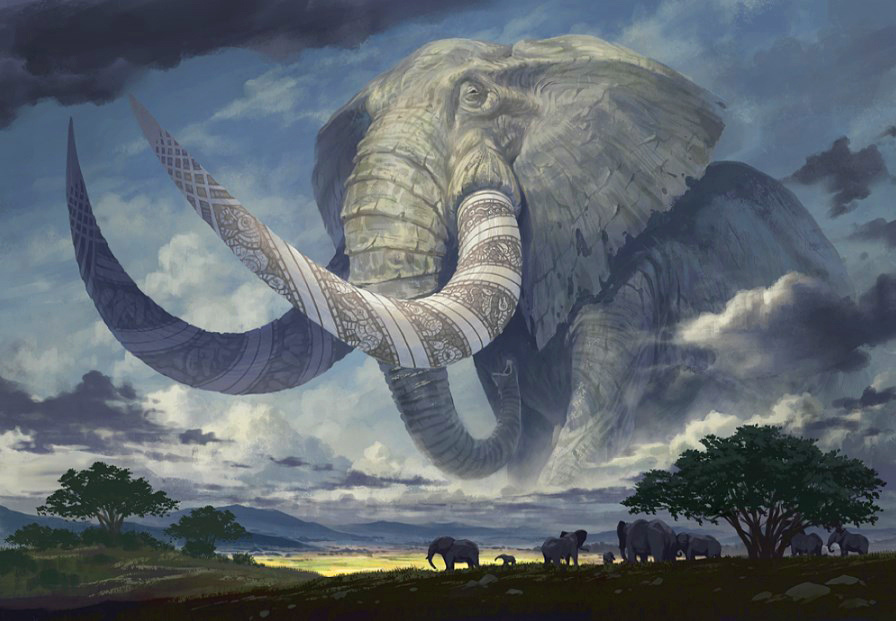 Картина по номерам на холсте с подрамником. 40x50: Colibri - животные. Большие слоны в африке  #1