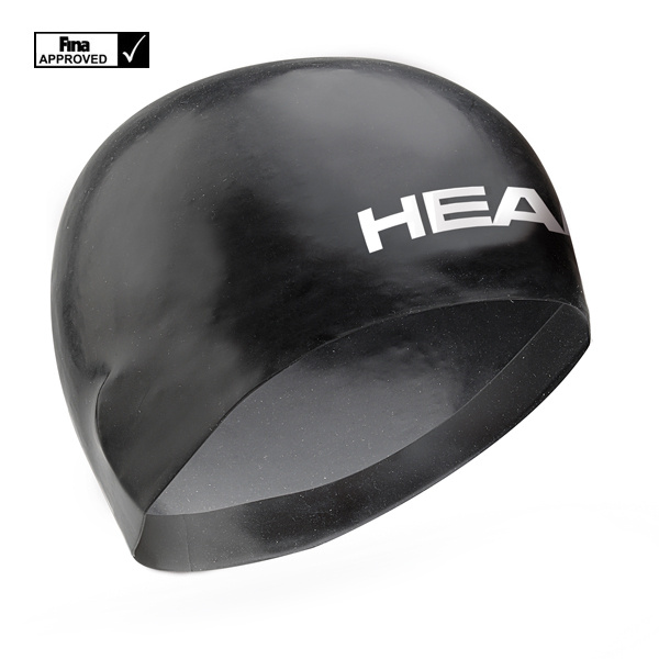 Шапочка для плавания стартовая HEAD 3D RACING L Fina, для соревнований, цв.черный, 455054  #1