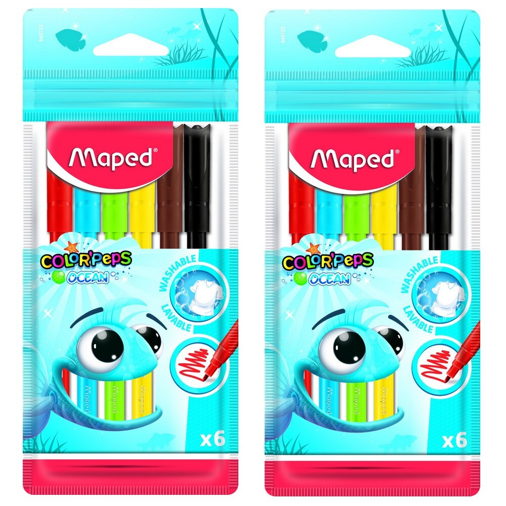 Фломастеры 6цв MAPED "Colorpeps" ZIP-упаковка с подвесом, 2шт #1