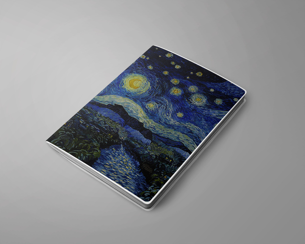 Обложка для документов, обложка для паспорта Ван Гог лунная ночь  #1