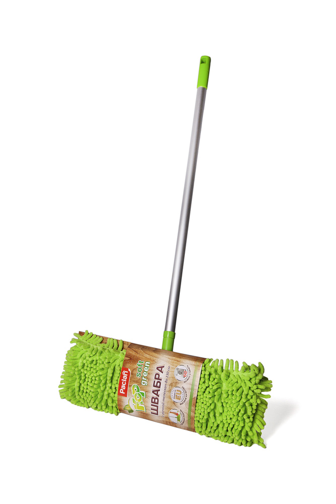 Швабра Paclan "Green Mop Soft" с плоской насадкой из шенилл и телескопической ручкой  #1