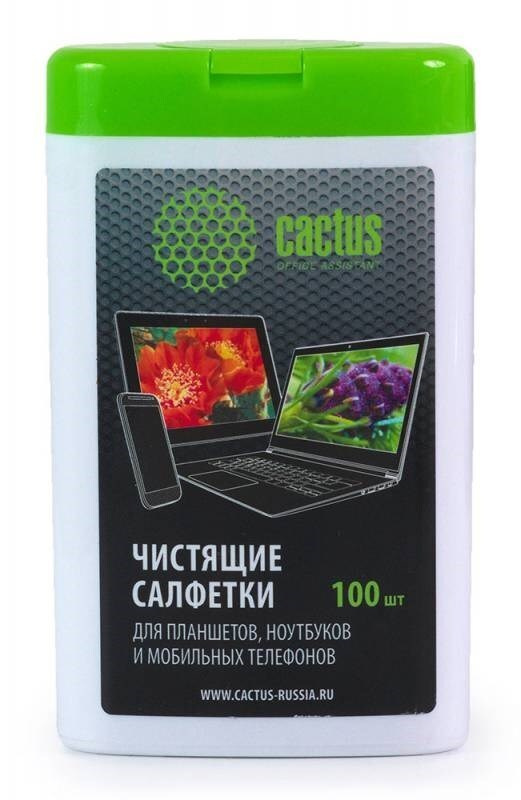 Салфетки Cactus CS-T1005 100 шт, для планшетов и смартфонов #1