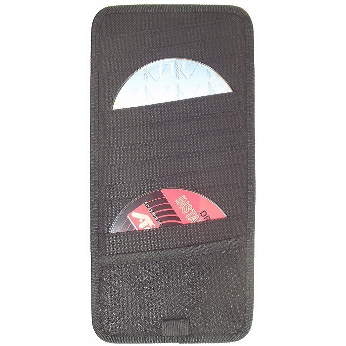 Держатель-Органайзер в авто для 12 CD дисков VS-12+1, чёрный, на солнцезащитный козырёк, чехол-портмоне #1