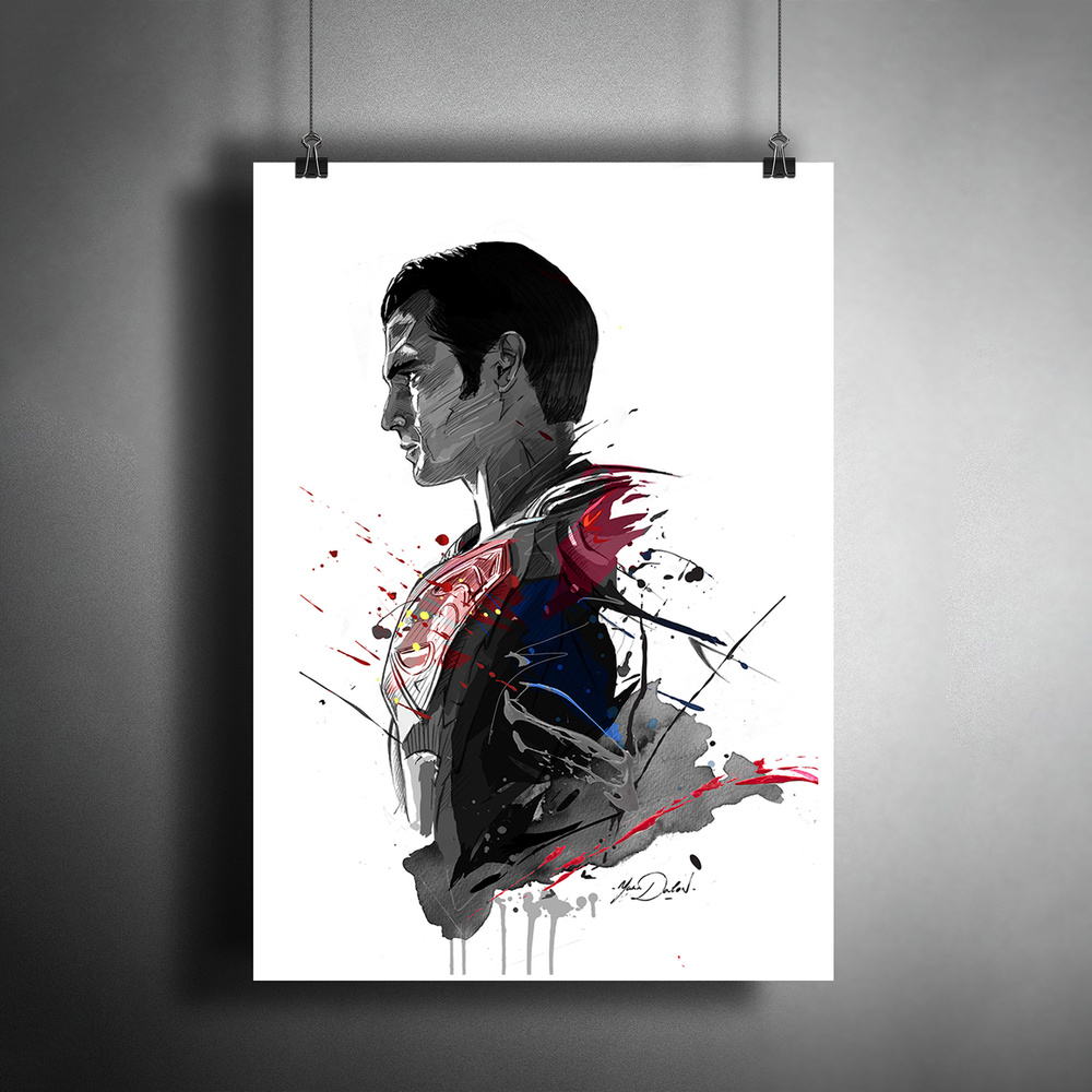Постер плакат для интерьера "Супермен. Комиксы DC" / Декор офиса, бара. Подарок другу. A3 (297 x 420 #1