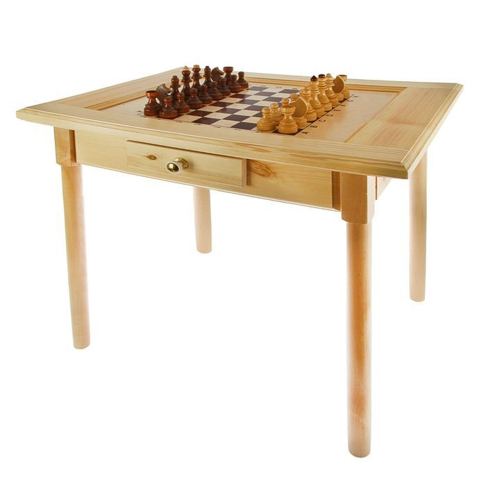 Шахматный стол с ящиком (80х60х72 см, игровое поле 36х36 см), без фигур  #1