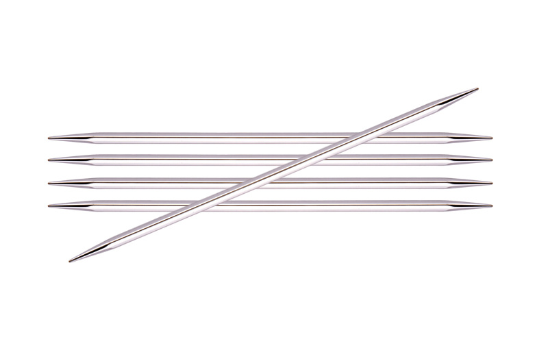 Спицы для вязания чулочные 2.5 мм 15 см 5 шт Knit Pro Nova cubics кубические никелированная латунь  #1