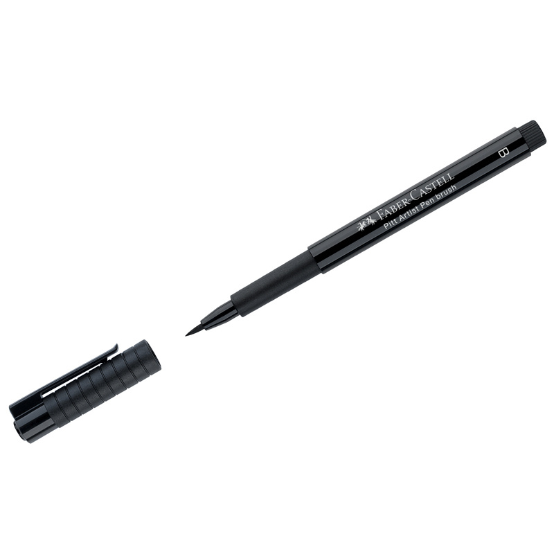 Ручка капиллярная "Pitt Artist Pen Brush" цвет 199 черная, пишущий узел "кисть", 167499  #1