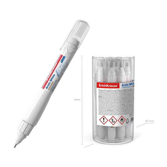 Ручка-корректор ErichKrause Techno White, 6 мл, с металлическим наконечником  #1