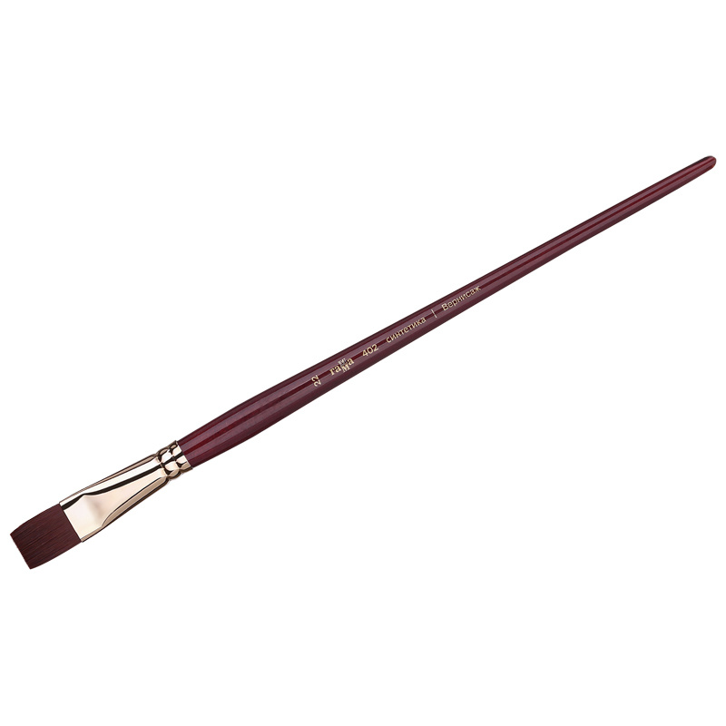 Кисть художественная синтетика бордовая Гамма "Вернисаж", плоская №22, длинная ручка  #1